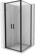 Mexen Exo-B Duo atveriamas dušo kabinas 80 x 80 cm, permatomas, juodas - 814-080-080-70-00
