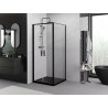 Mexen Exo-B Duo atidarymo dušo kabina 100 x 100 cm, permatomas, juodas - 814-100-100-70-00
