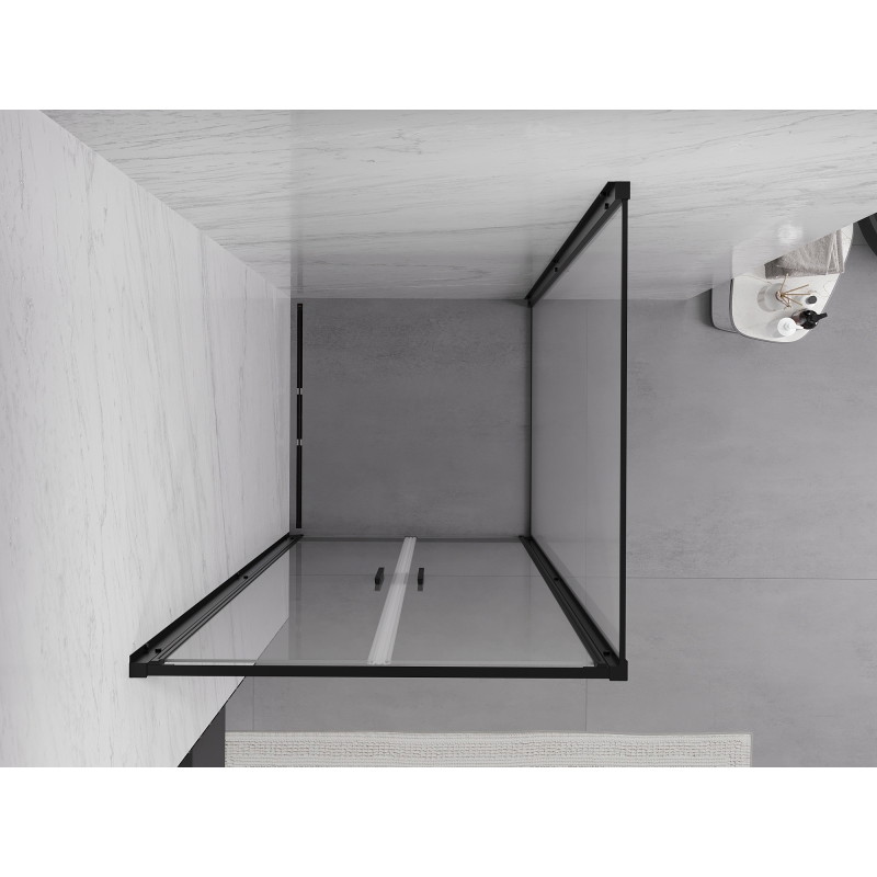 Mexen Exo-B Duo atidarymo dušo kabina 100 x 100 cm, permatomas, juodas - 814-100-100-70-00