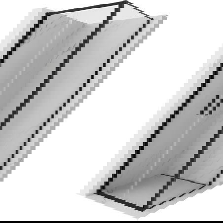 Mexen Exo dušo kabina atveriama 100 x 100 cm, permatoma, juoda - 814-100-100-70-00