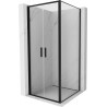 Mexen Exo-B Duo atidarymo dušo kabina 100 x 100 cm, permatomas, juodas - 814-100-100-70-00