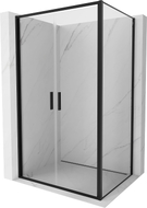 Mexen Exo-B Duo Atveriama dušo kabina 100 x 80 cm, permatoma, juoda - 814-100-080-70-00