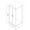 Mexen Exo atveriamas dušo kabinas 80 x 95 cm, skaidrus, juodas - 814-080-095-70-00