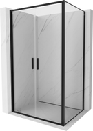 Mexen Exo-B Duo atsiveriančioji dušo kabina 100 x 95 cm, permatoma, juoda - 814-100-095-70-00
