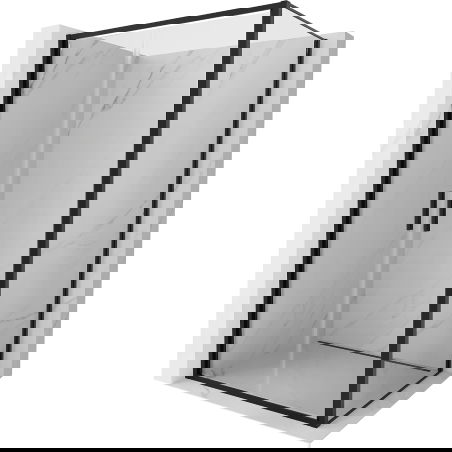 Mexen Exo atveriamas dušo kabina 80 x 70 cm, skaidrus, juodas - 814-080-070-70-00