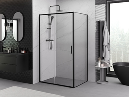 Mexen Exo-S stumdoma dušo kabina 140 x 90 cm, permatoma, juoda - 8151-140-090-70-00