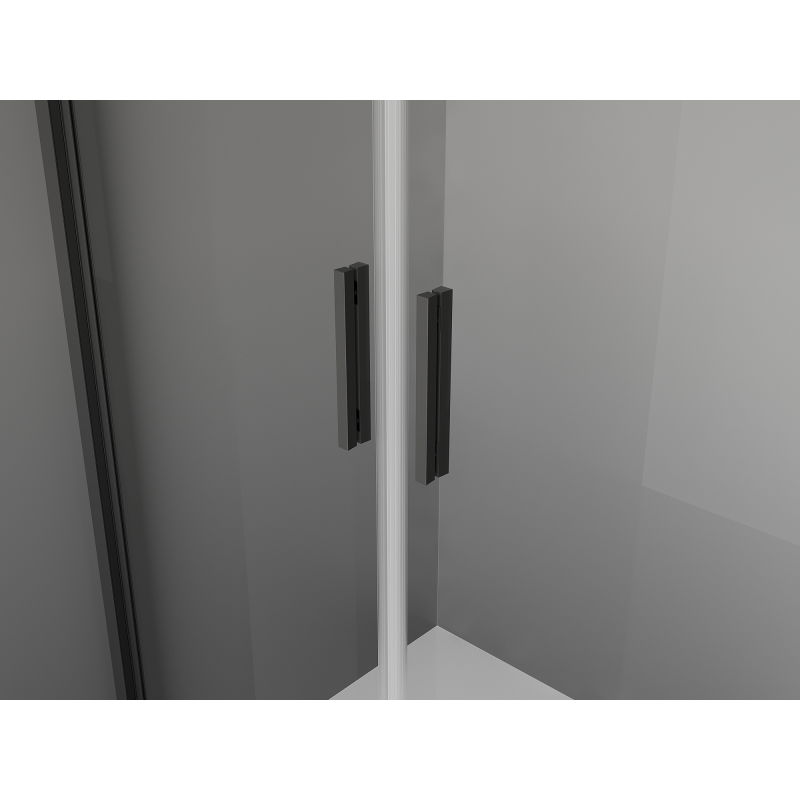 Mexen Exo dvigubos atveriamos dušo durys 90 cm, skaidrios, juodos - 8182-090-000-70-00