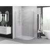 Mexen Exo-S pusapvalė asimetrinė stumdomo tipo dušo kabina 100 x 80 cm, permatomas, chromas - 8131-100-080-01-00