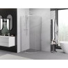 Mexen Exo-S pusapvalė stumdoma dušo kabina 100 x 100 cm, skaidrus, chromas - 8131-100-100-01-00