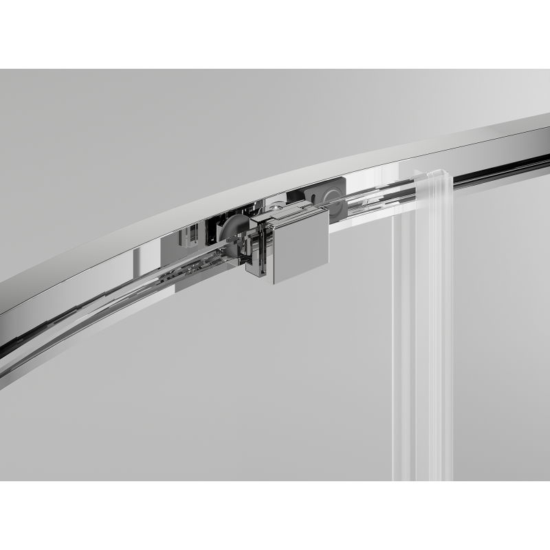 Mexen Exo pusapvalė pastumiama dušo kabina 100 x 100 cm, skaidrus, chromas - 8131-100-100-01-00