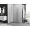 Mexen Exo-S pusapvalė stumdoma dušo kabina 100 x 100 cm, skaidrus, chromas - 8131-100-100-01-00