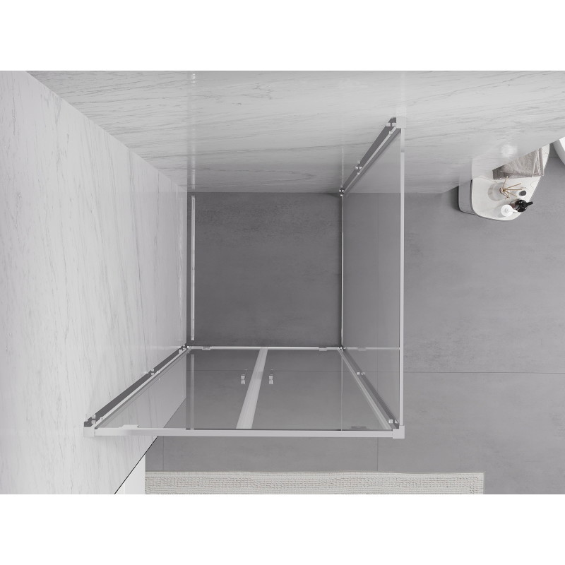 Mexen Exo-BR Duo atsidaromos dušo kabinos 90 x 90 cm, skaidri, chromuota - 8182-090-090-01-00