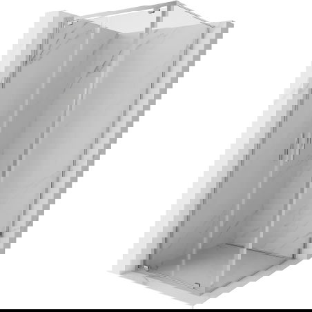 Mexen Exo dušo kabina atsidarančios durys 100 x 100 cm, permatomas, chromas - 8182-100-100-01-00