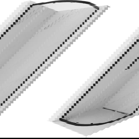 Mexen Exo pusapvalė dušo kabina su stumdoma durimi 70 x 70 cm, permatoma, juoda - 8131-070-070-70-00