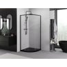 Mexen Exo pusapvalė stumdomoji dušo kabina 70 x 70 cm, skaidri, juoda - 8131-070-070-70-00