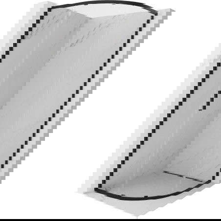 Mexen Exo stumdomas pusapvalis dušo kabina 90 x 90 cm, permatomas, juodas - 8131-090-090-70-00