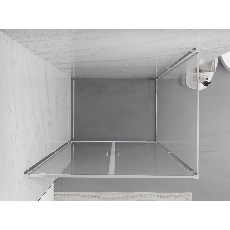 Mexen Exo-BR Duo 90 x 80 cm atidaroma dušo kabina, skaidri, chromuota - 8182-090-080-01-00