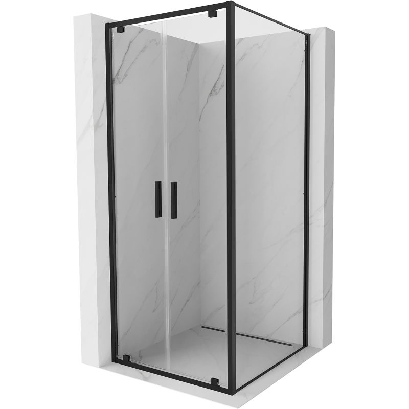 Mexen Exo atveriamasis dušo kabinas 70 x 70 cm, permatomas, juodas - 8182-070-070-70-00