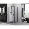 Mexen Exo-BR Duo atsidarančioji dušo kabina 100 x 100 cm, skaidri, juoda - 8182-100-100-70-00