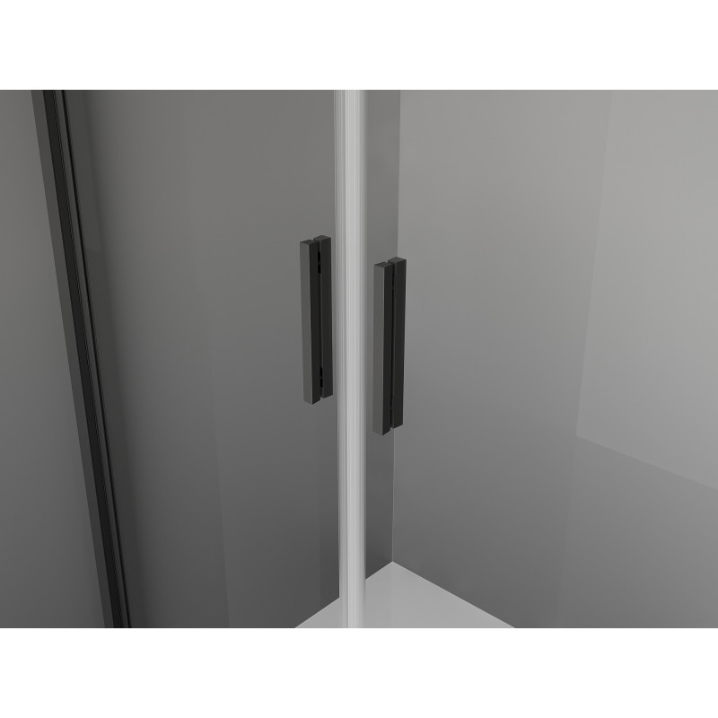 Mexen Exo 80 x 75 cm varstoma dušo kabina, permatoma, juoda - 8182-080-075-70-00