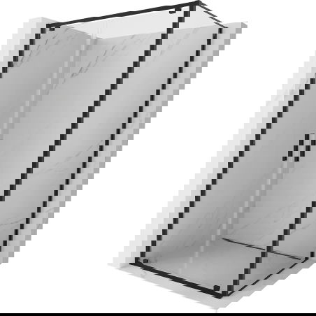 Mexen Exo atveriama dušo kabina 80 x 85 cm, skaidri, juoda - 8182-080-085-70-00