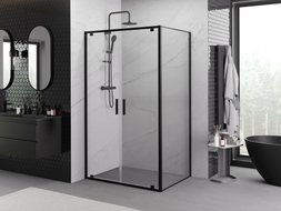 Mexen Exo-BR Duo vartoma dušo kabina 100 x 90 cm, permatomas, juoda - 8182-100-090-70-00