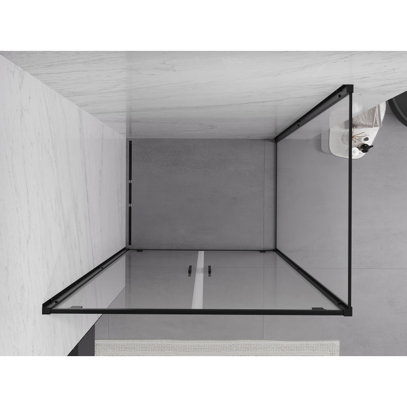 Mexen Exo-BR Duo vonia su dušu pakreipiama 70 x 95 cm, skaidri, juoda - 8182-070-095-70-00