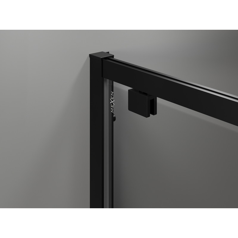 Mexen Exo-BR Duo vonia su dušu pakreipiama 70 x 95 cm, skaidri, juoda - 8182-070-095-70-00