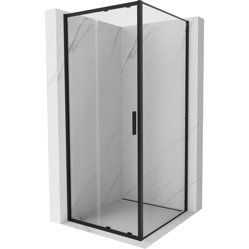 Mexen Exo stumdomas dušo kabina 95 x 95 cm, permatoma, juoda - 8151-095-095-70-00