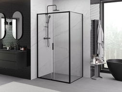 Mexen Exo-S 105 x 100 cm slankiojančios dušo kabinos, skaidrios, juodos - 8151-105-100-70-00