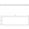 Mexen Uni spintelės stalviršis 150 cm, baltas blizgesys - 91AXX-1504-464-18-00