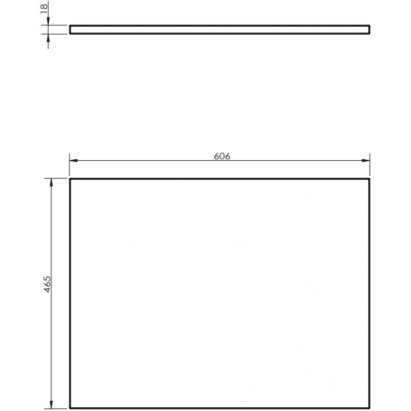 Mexen Uni spintelės stalviršis 60 cm, baltas matinis - 91AXX-0604-464-18-01