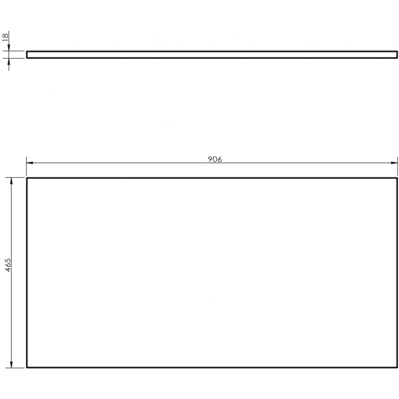 Mexen Uni spintos stalviršis 90 cm, baltas matinės spalvos - 91AXX-0904-464-18-01