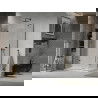 Mexen Lima sulankstoma dušo kabina 120 x 80 cm, Skaidrus, Juoda + dušo padėklas Flat, Balta - 856-120-080-70-00-4010B