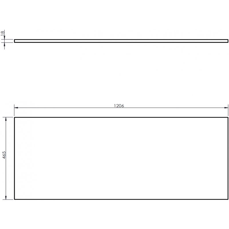 Mexen Uni stalviršis vonios spintelei 120 cm, pilka matinė - 91AXX-1204-464-18-62