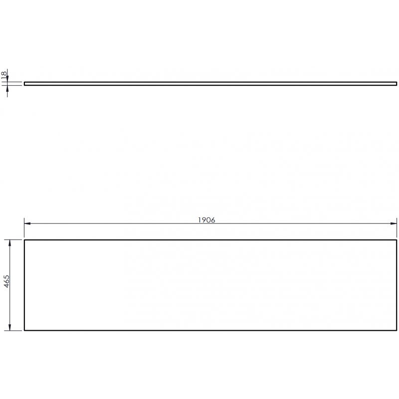 Mexen Uni spintelės stalviršis 190 cm, pilkas matinis - 91AXX-1904-464-18-62