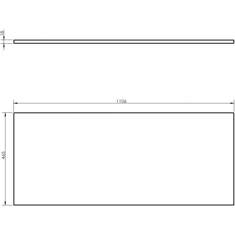 Mexen Uni stalviršis po spintele 110 cm, grafito matinė - 91AXX-1104-464-18-66