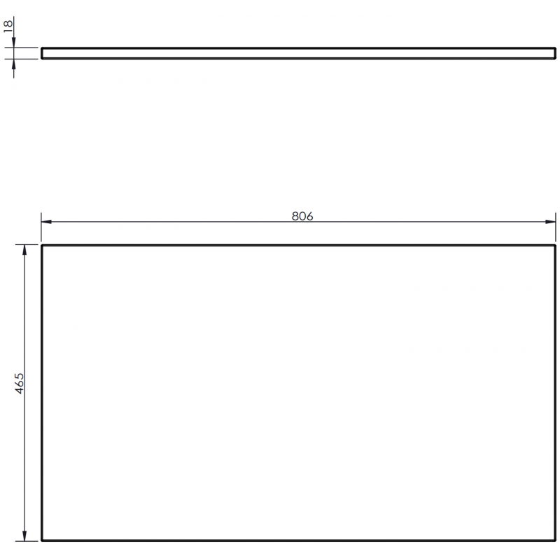 Mexen Uni stalviršis spintelei 80 cm, juodas blizgus - 91AXX-0804-464-18-70