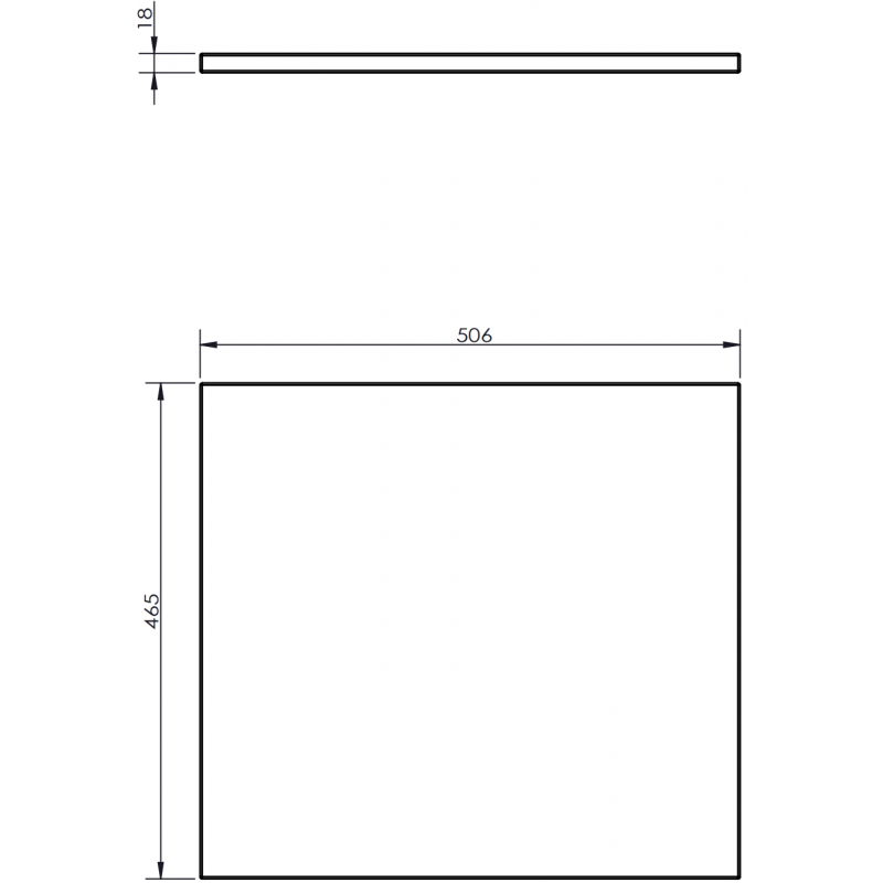 Mexen Uni spintelės stalviršis 50 cm, ąžuolas - 91AXX-0504-464-18-81