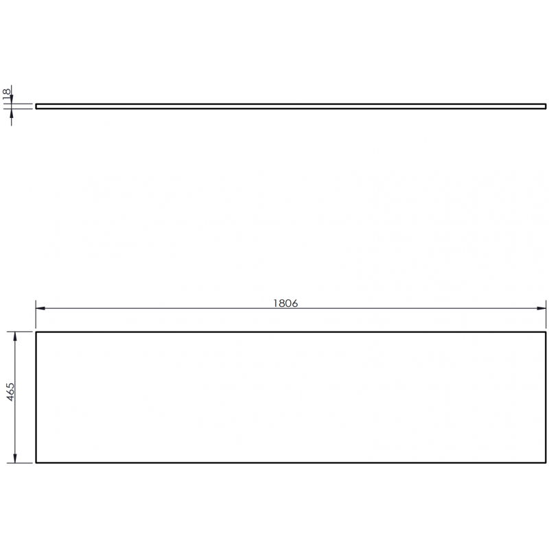 Mexen Uni spintelės stalviršis 180 cm, ąžuolas - 91AXX-1804-464-18-81