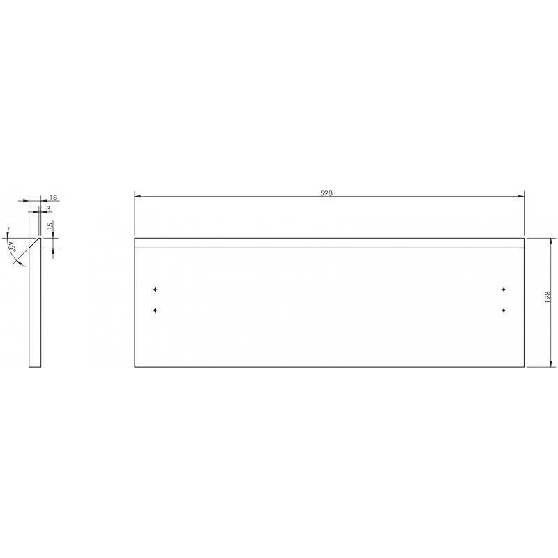 Mexen Rivel fasadas corpuso vonios spintelės 60 x 20 cm, pilkas matinis - 91A20-0600-235-1-62