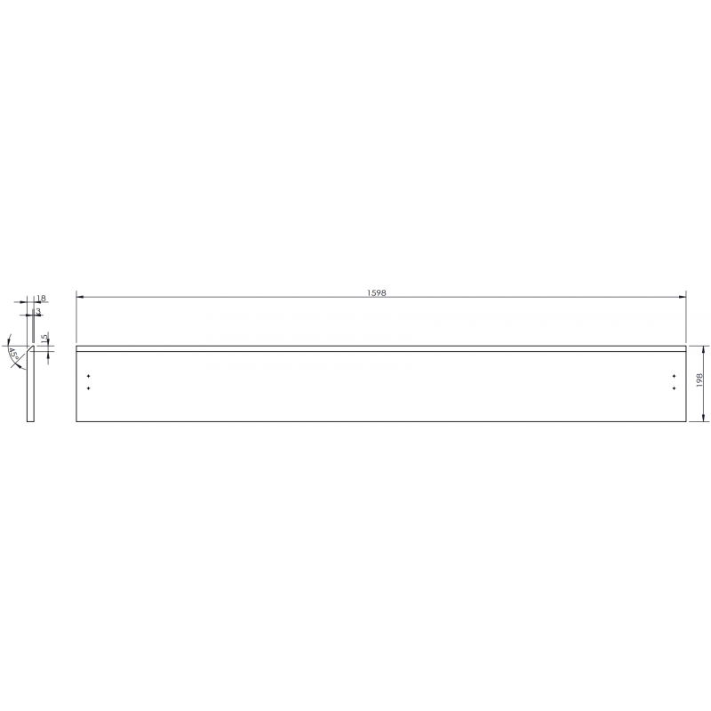Mexen Rivel priekis grioveliais vonios spintelės korpusui 160 x 20 cm, juodas matinis - 91A20-1600-235-1-71