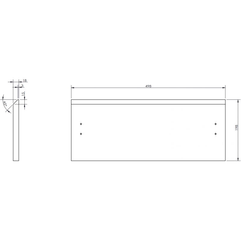 Mexen Rivel priekis rifliuotas vonios spintelės korpusui 50 x 20 cm, ąžuolas - 91A20-0500-235-1-81