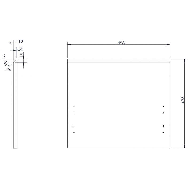 Mexen Rivel griovelis prie vonios spintelės korpuso 50 x 43,5 cm, juodas matinis - 91A20-0500-470-1-71