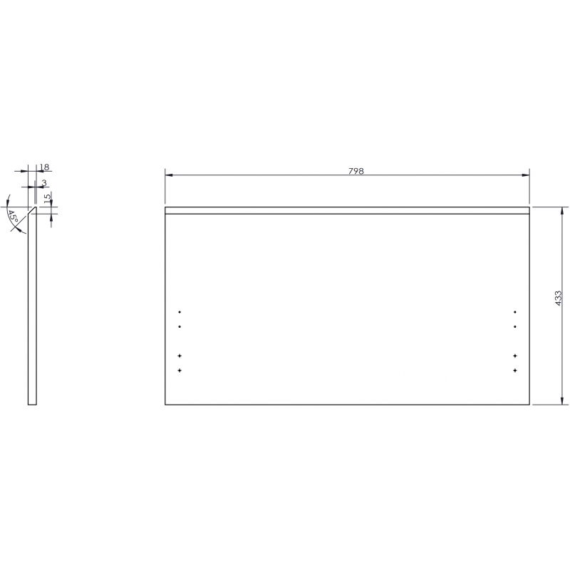 Mexen Rivel priekinis skydelis spintelės korpusui 80 x 43,5 cm, ąžuolas - 91A20-0800-470-1-81