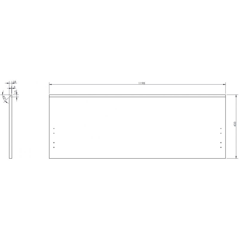 Mexen Rivel priekinė rievė skirta spintelės korpusui 120 x 43,5 cm, ąžuolas - 91A20-1200-470-1-81