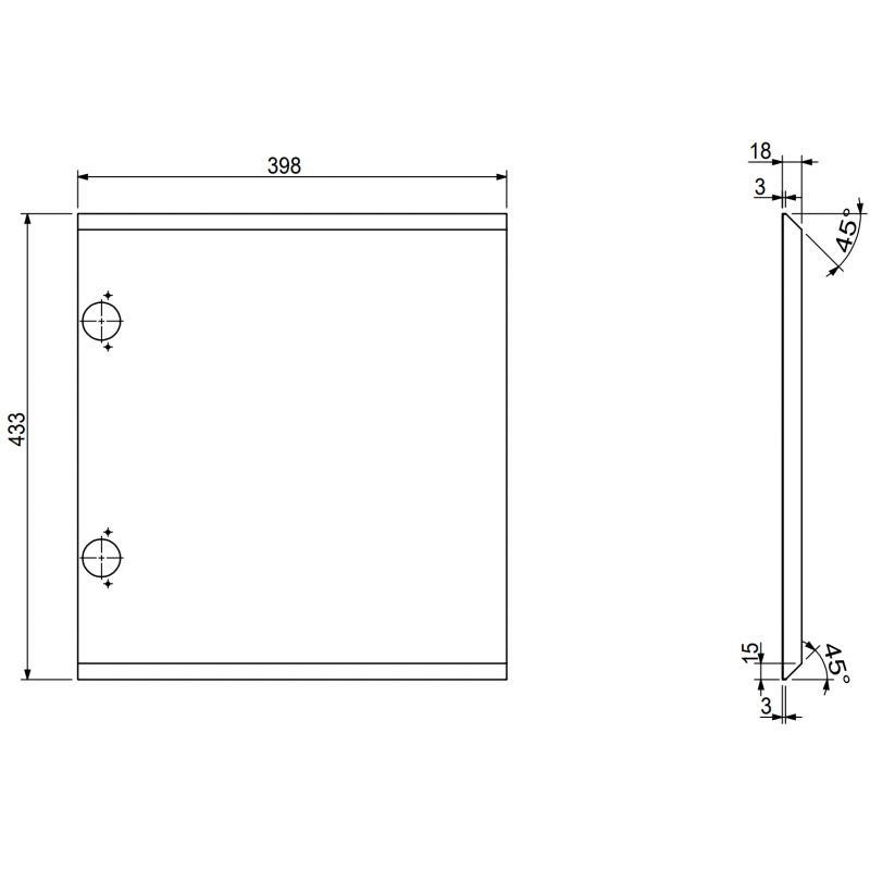 Mexen Rivel priekis grioveliais korpusui 40 x 43,5 cm, baltas matinis - 91A21-0400-470-1-01