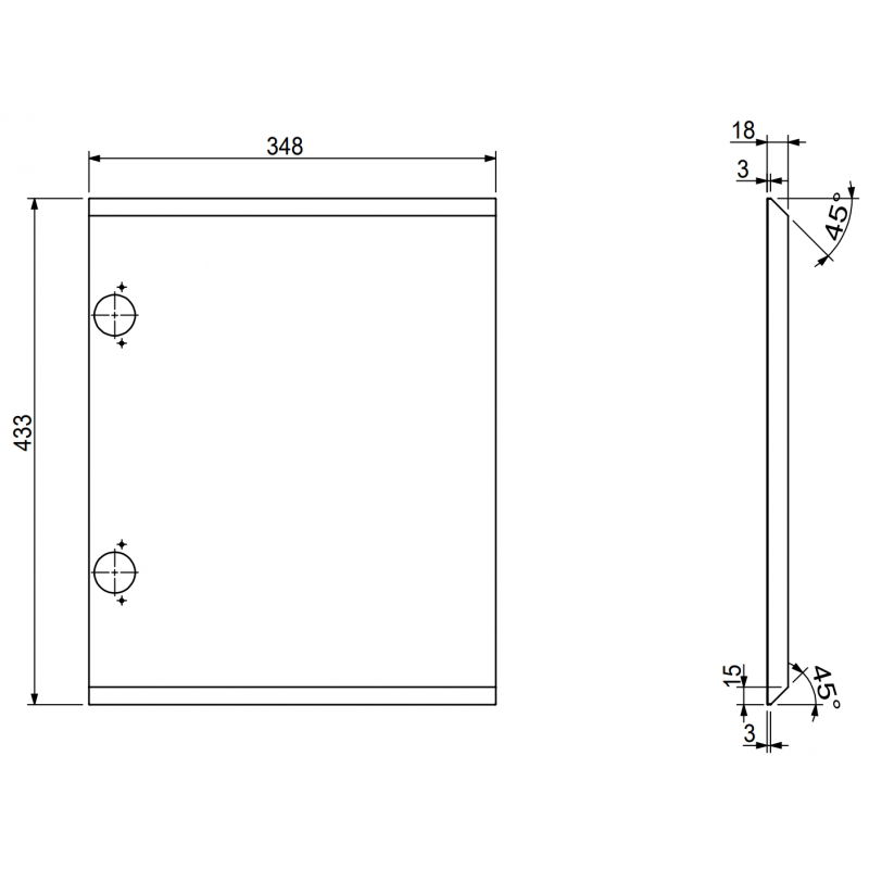 Mexen Rivel priekis rifliuotas vonios spintelės korpusui 35 x 43,5 cm, ąžuolas - 91A21-0350-470-1-81