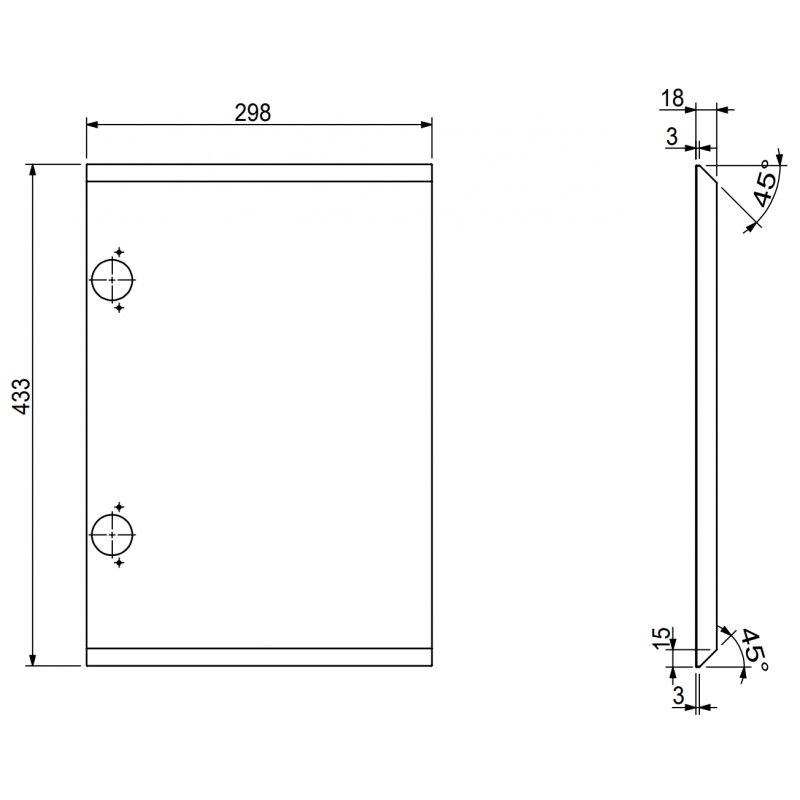 Mexen Rivel priekinė rifliuota spintelės korpuso dalis 30 x 43,5 cm, riešutas - 91A21-0300-470-1-86