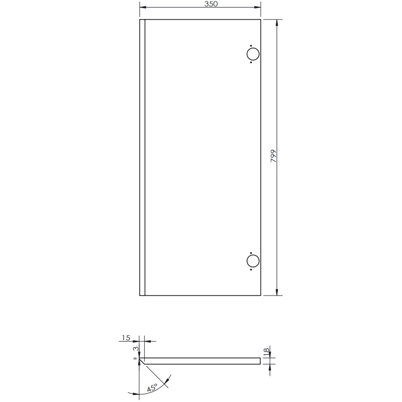 Mexen Rivel priekinės pjaustytos lakštai vonios spintelės korpusui 35 x 80 cm (2 vnt.), riešutas - 91A21-1600-300-2-86